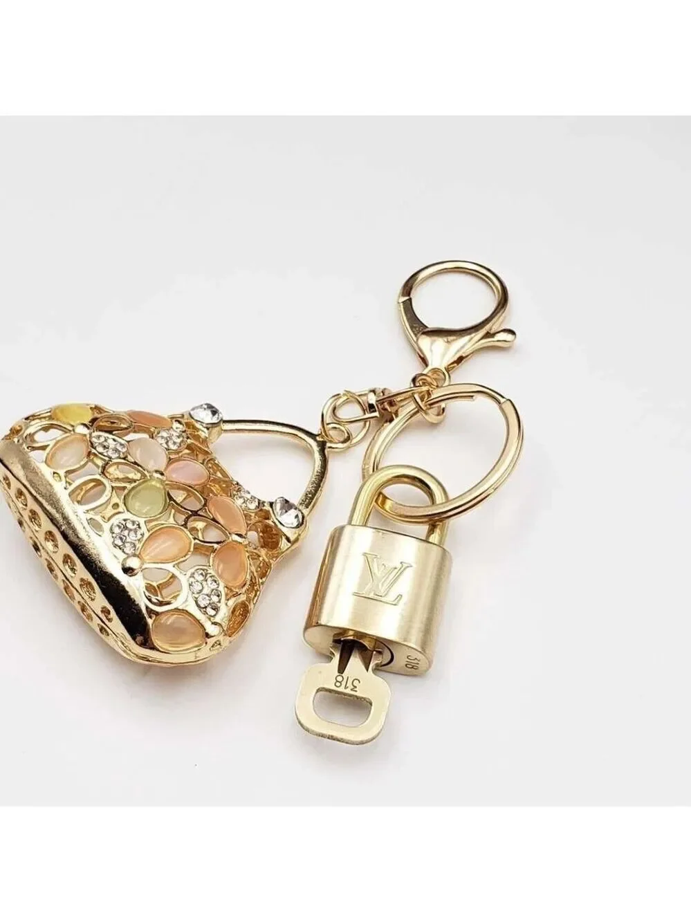 Authentic Louis Vuitton Lock & Key with unbranded Bagcharm, Keycharm, Keychain